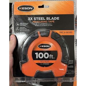 Keson St181003x 100 Ft Tape Measure, 3/8 In Blade